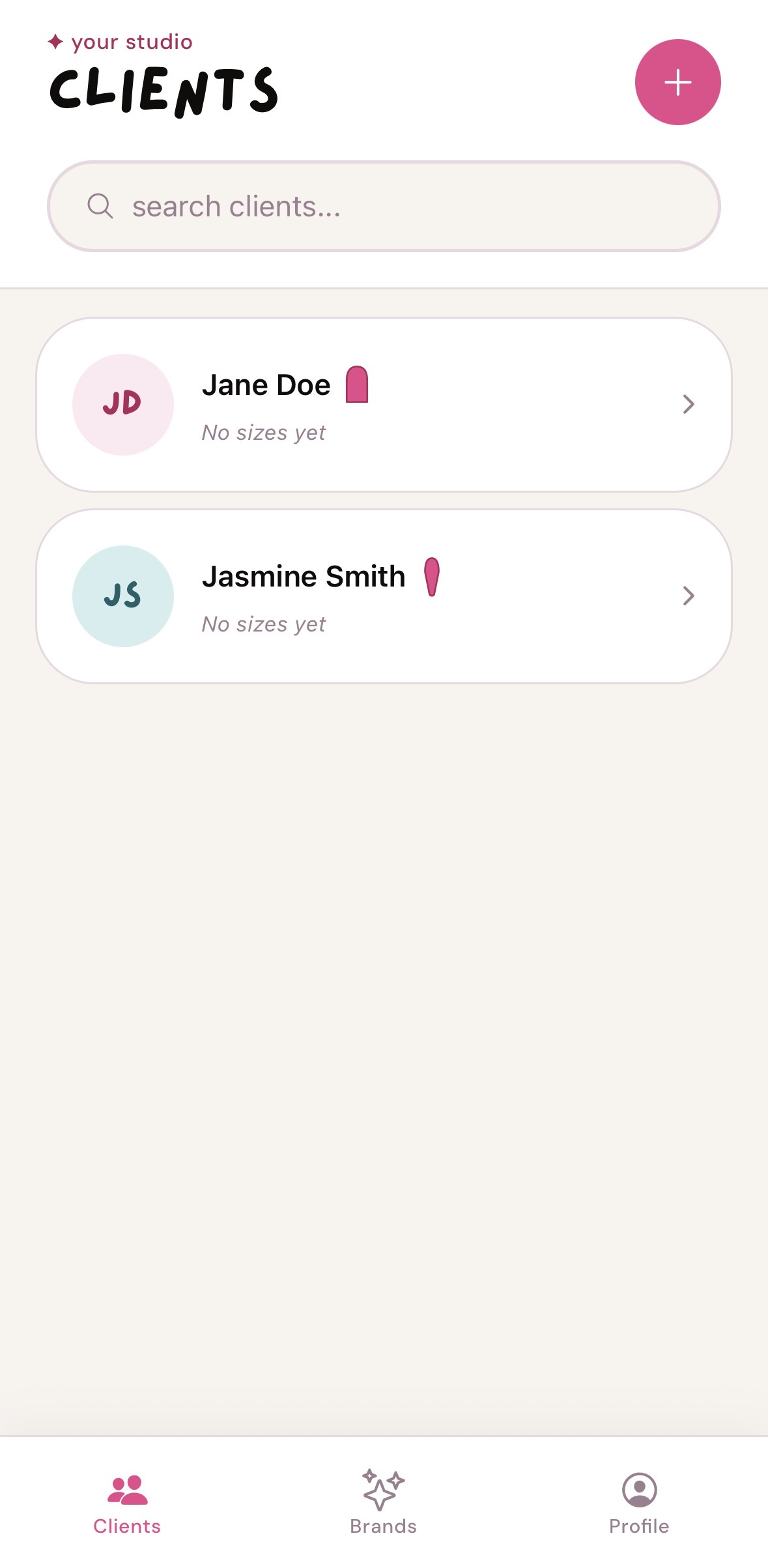 Pro client management dashboard